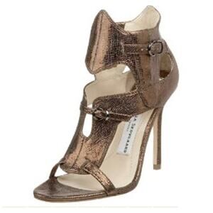Camilla Skovgaard London Bronze Leather Gladiator Heels Sandals - Sz 38.5 (8.5)
